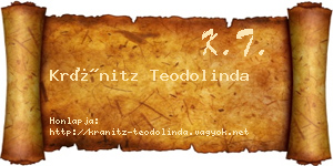 Kránitz Teodolinda névjegykártya